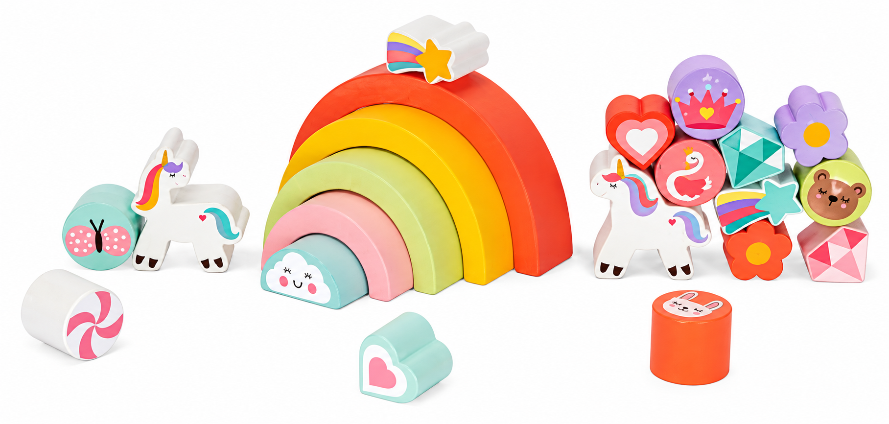 Деревянная игрушка Tooky Toy Единорог, 21 эл. foto