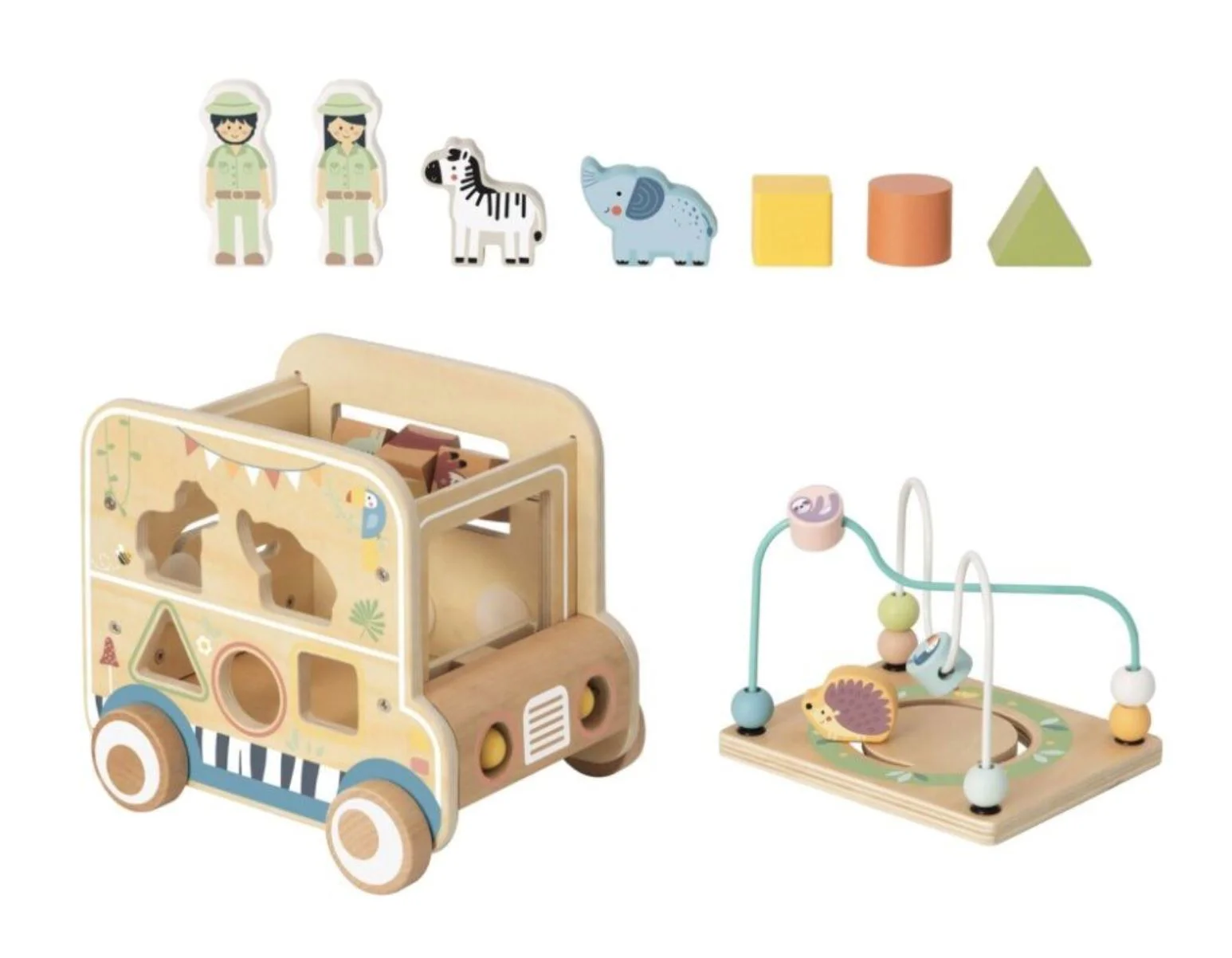 Jucarie din lemn Tooky Toy Cub educational Safari foto