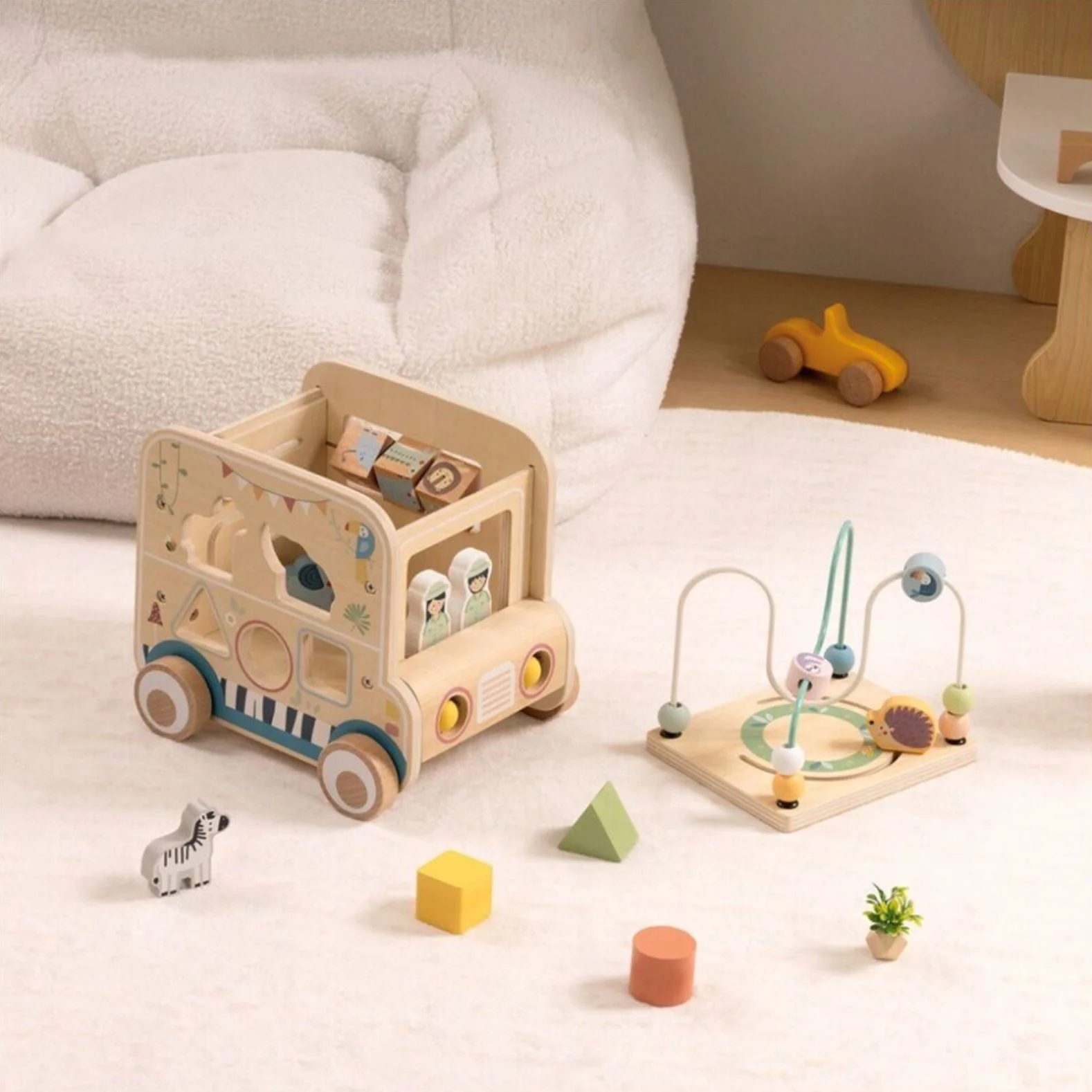 Jucarie din lemn Tooky Toy Cub educational Safari foto