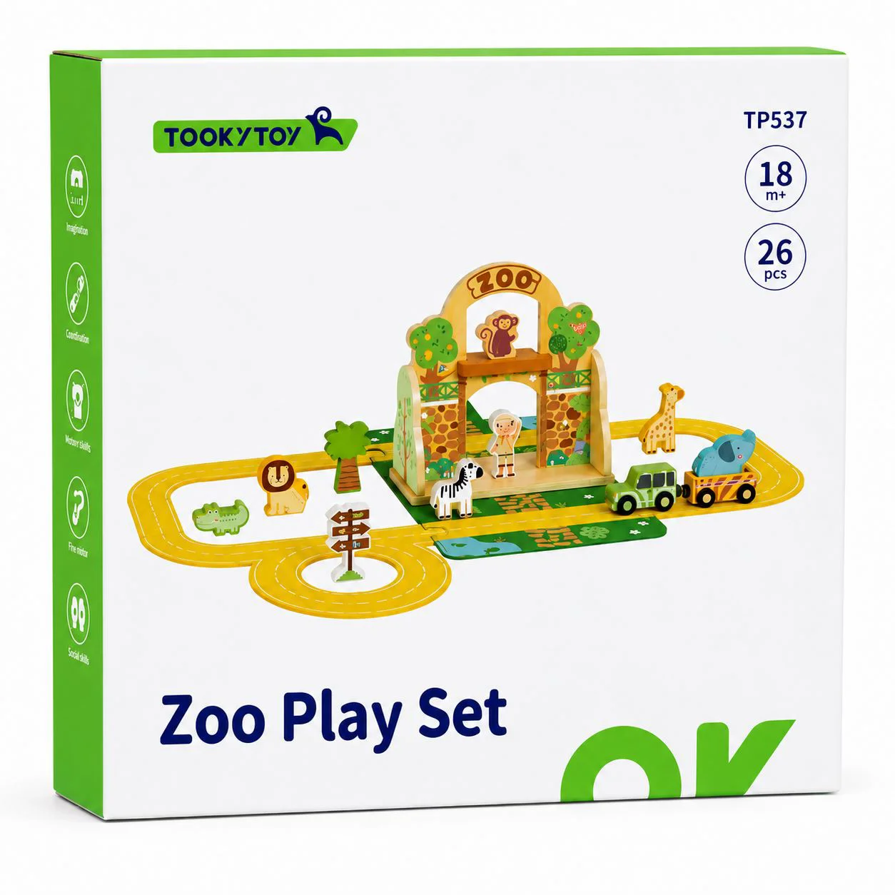 Set de joaca din lemn Tooky Toy Gradina zoologica foto