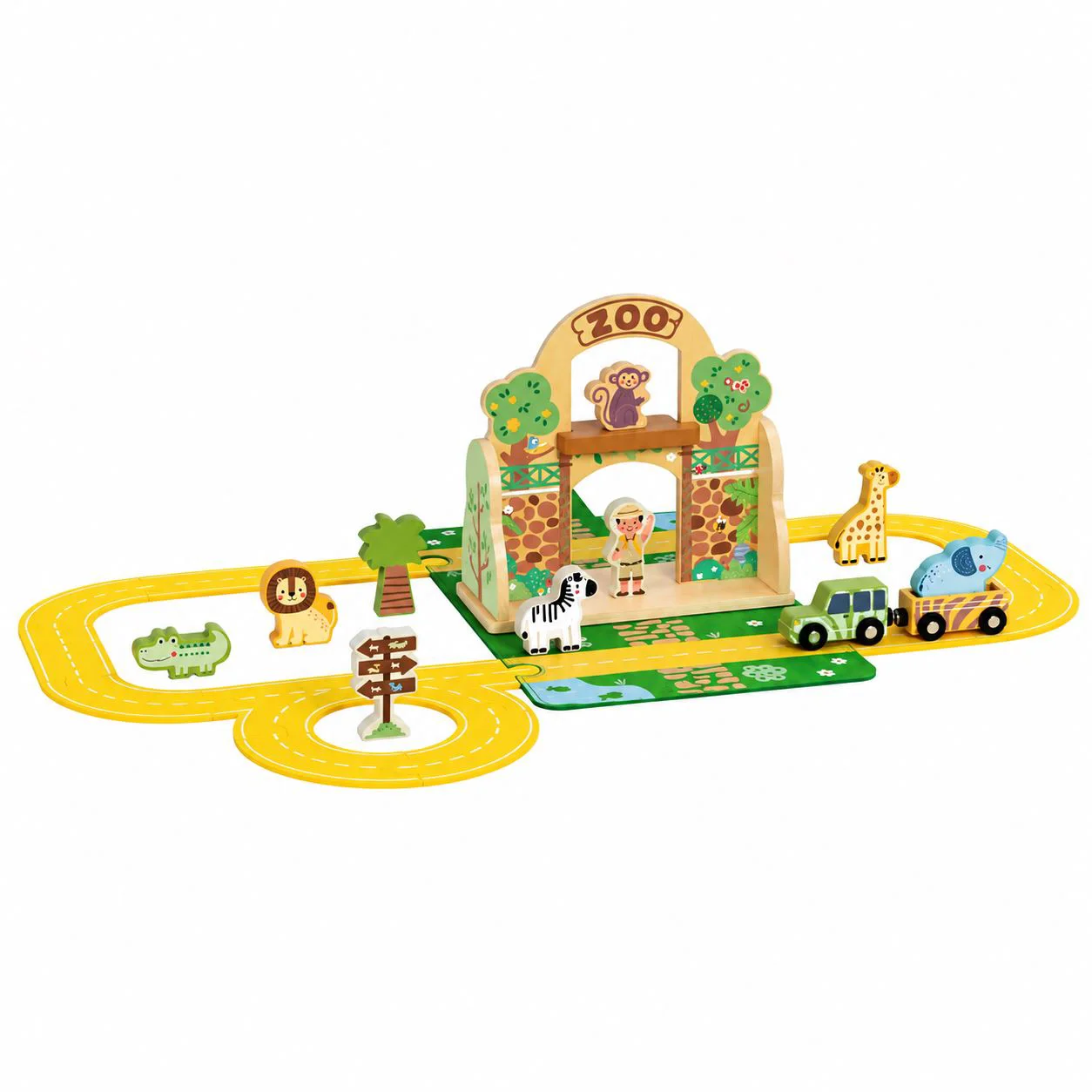 Set de joaca din lemn Tooky Toy Gradina zoologica foto