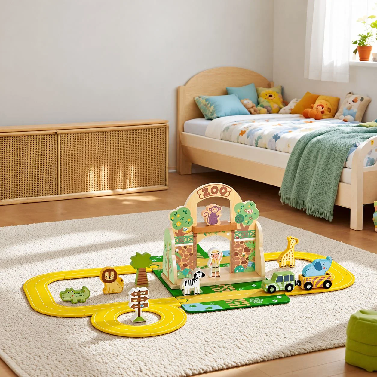 Set de joaca din lemn Tooky Toy Gradina zoologica foto