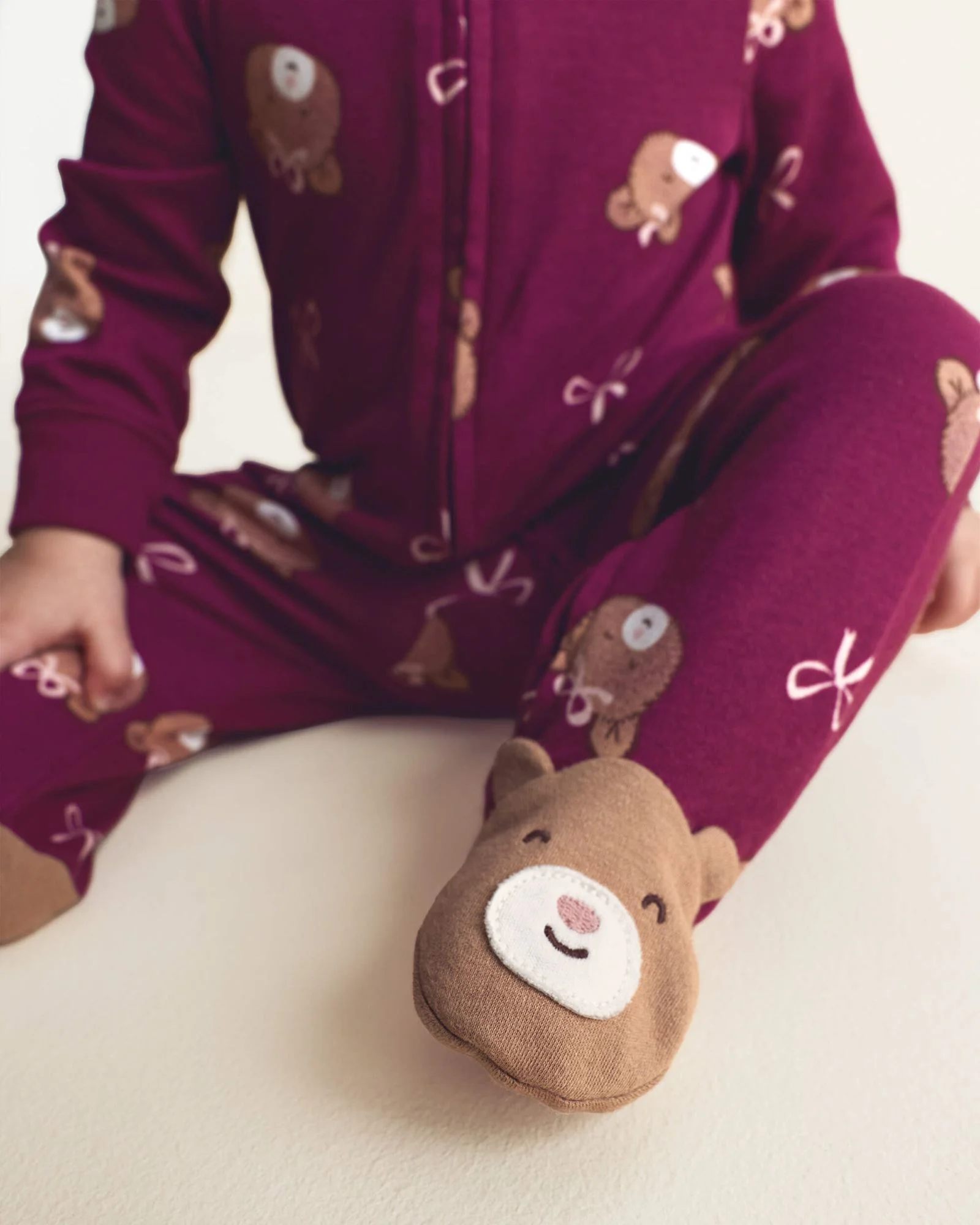 Carter's Pijama cu talpa din bumbac Teddy Bows foto
