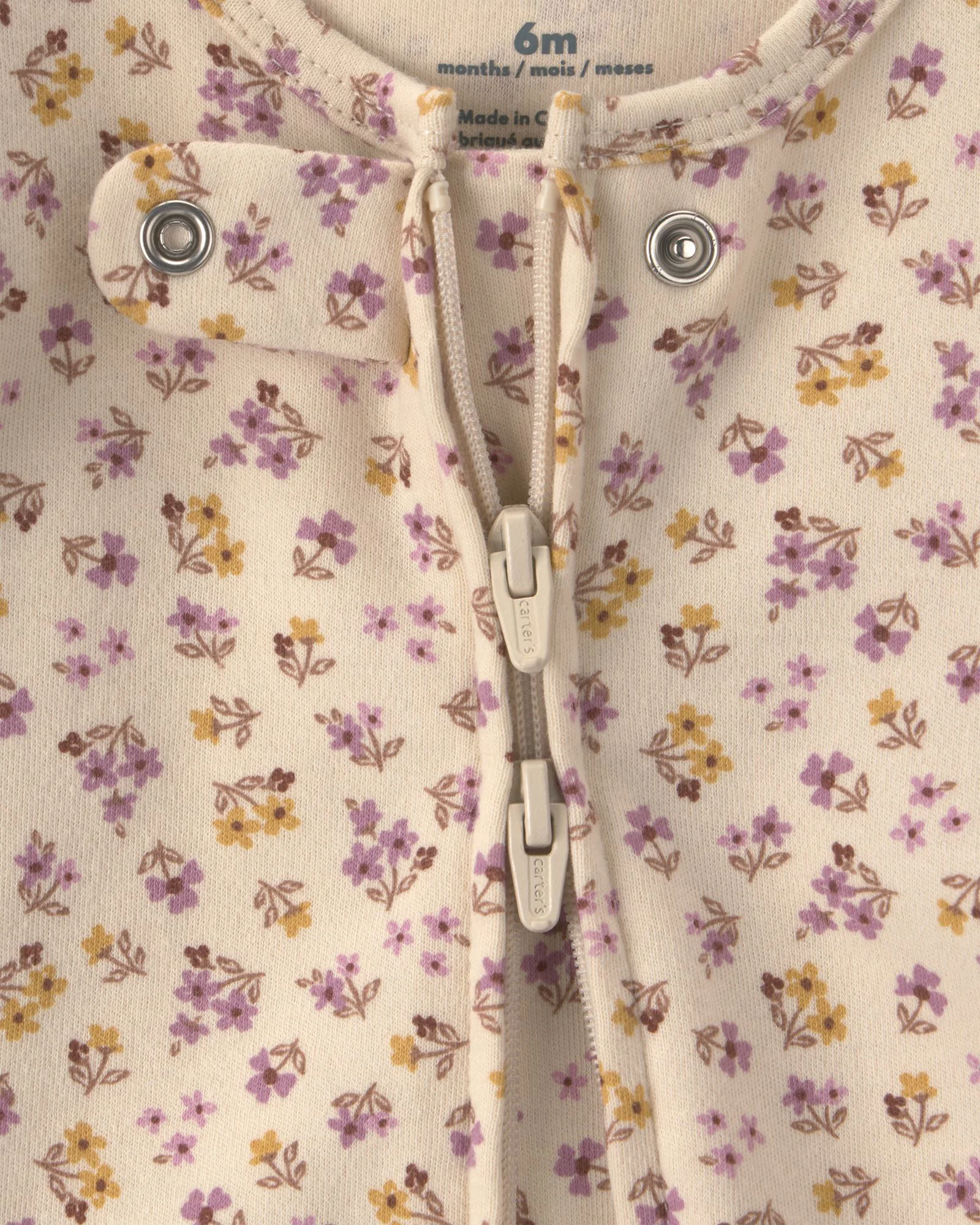 Carter's Pijama cu talpa din bumbac Tiny Flowers foto