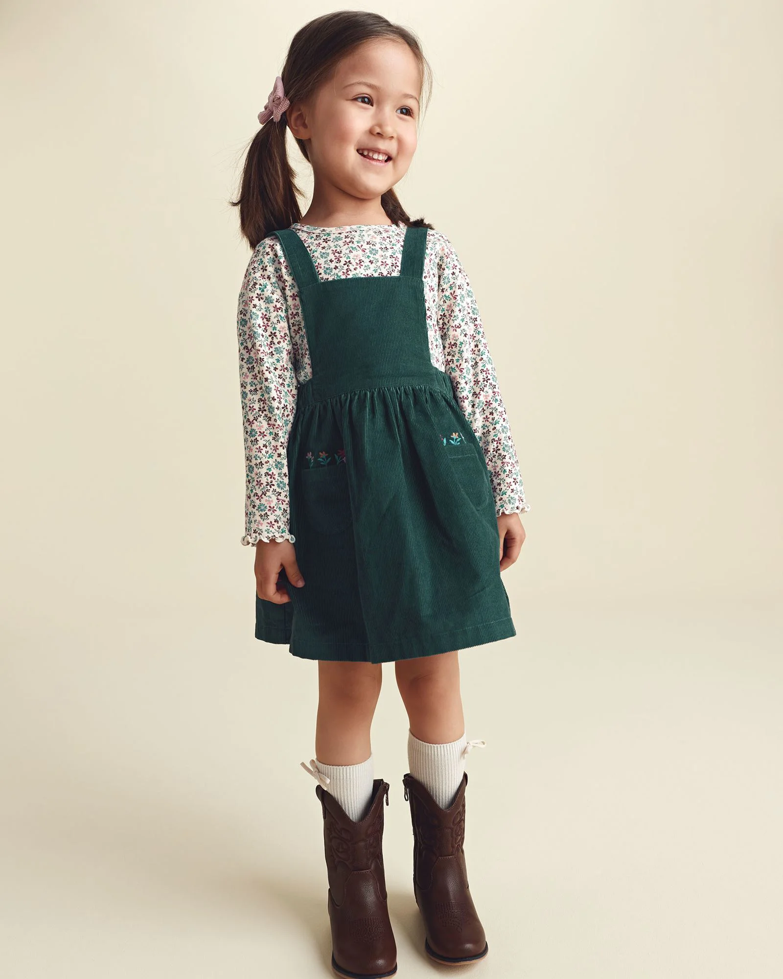 Carter's Set 2 piese Floral - salopeta tip rochita si bluza foto