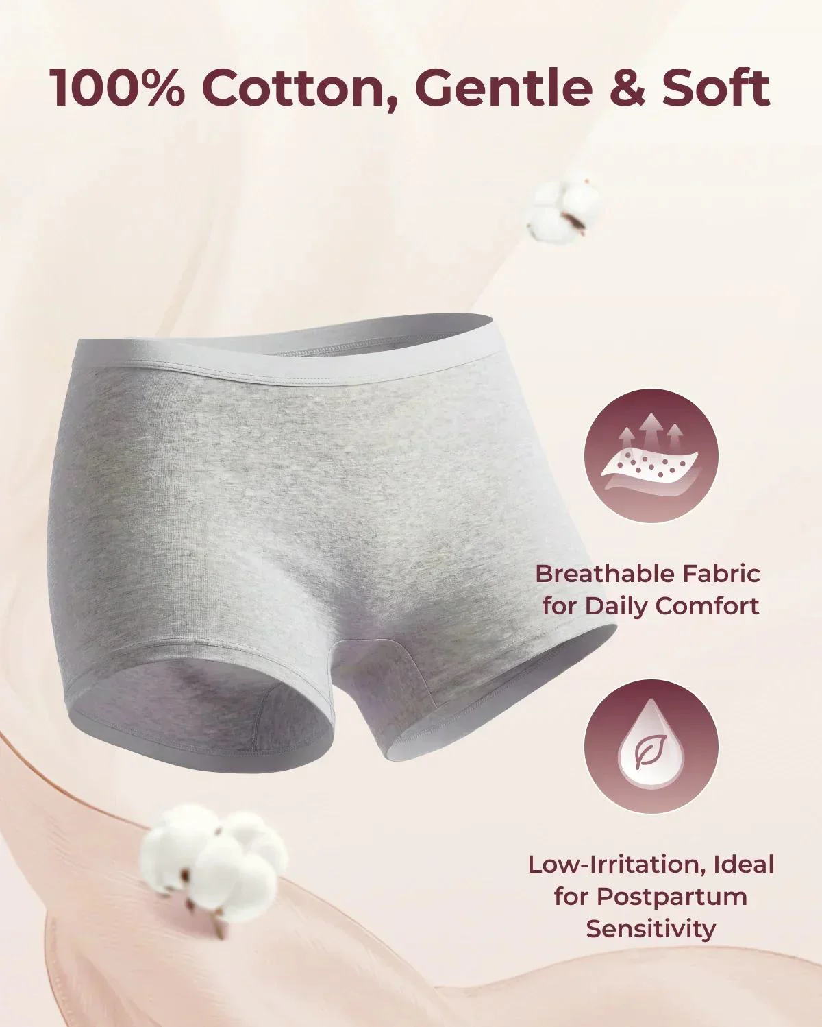 Chilotei postanatali de unica folosinta din bumbac Momcozy Grey, 7 buc., marimea XL foto