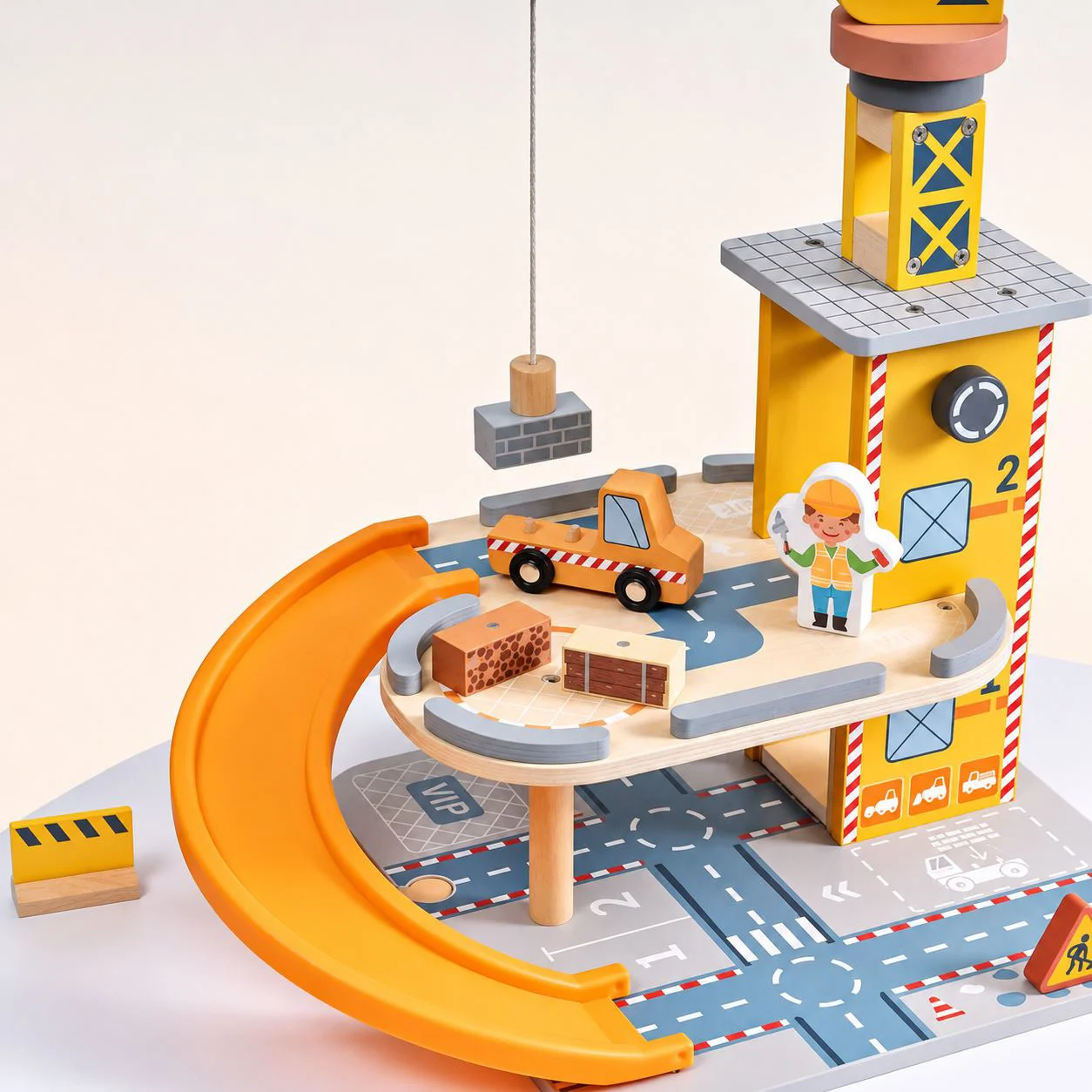 Set de joaca din lemn Tooky Toy Macara portuara foto