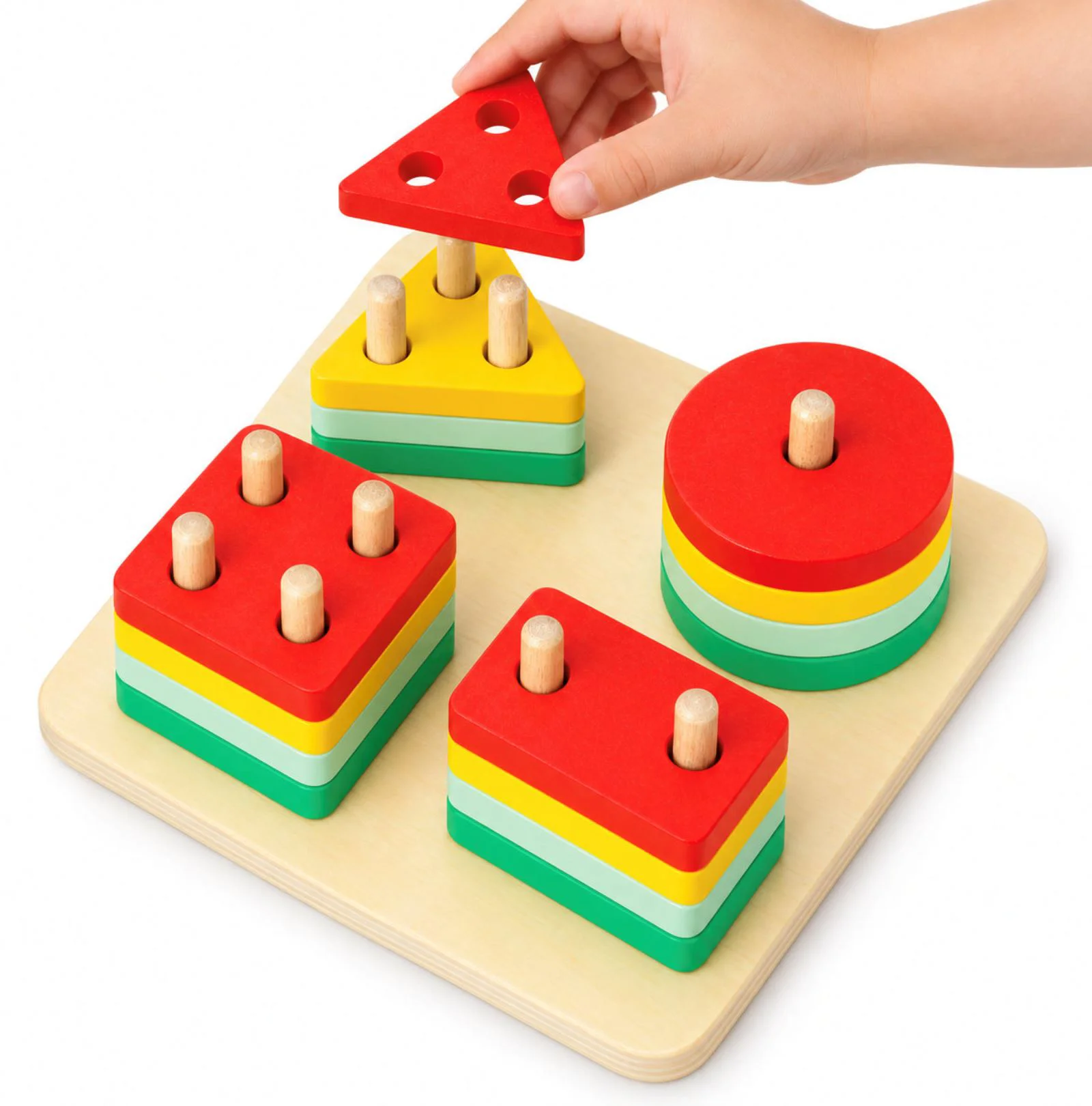 Sorter din lemn Tooky Toy Blocuri geometrice foto