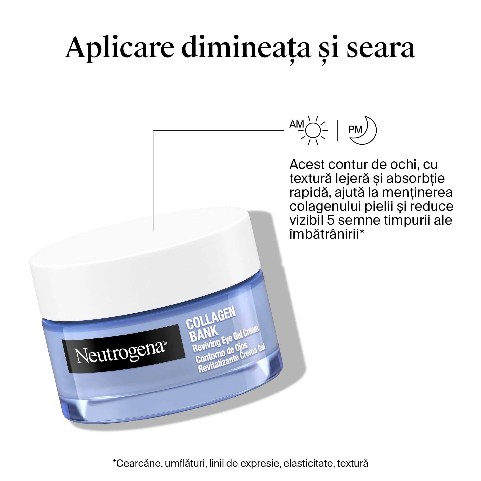 Crema-gel revitalizanta pentru ochi Neutrogena Collagen Bank, 15 g foto