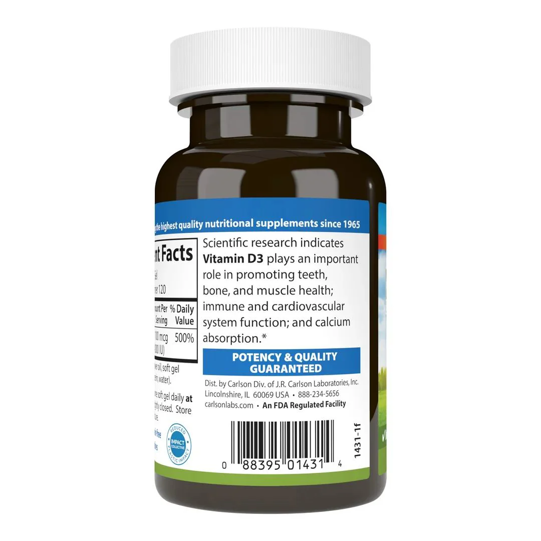 Supliment alimentar Carson Lab Vitamin D3 4000 IU, 120 capsule foto