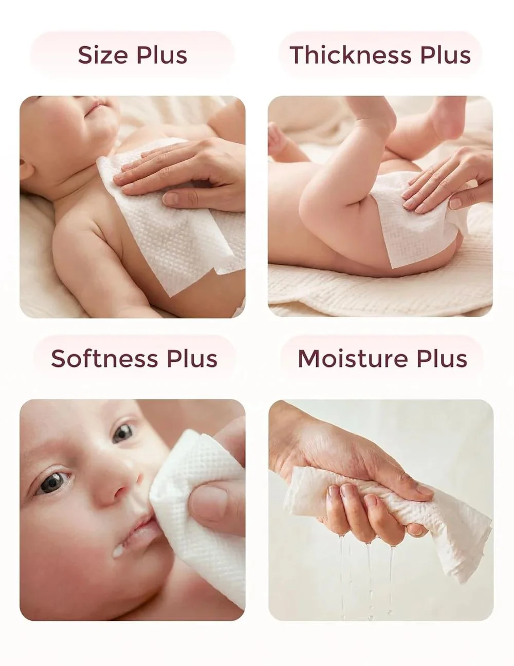 Servetele umede Momcozy Water Wipes Extra Large, 12 pachete foto