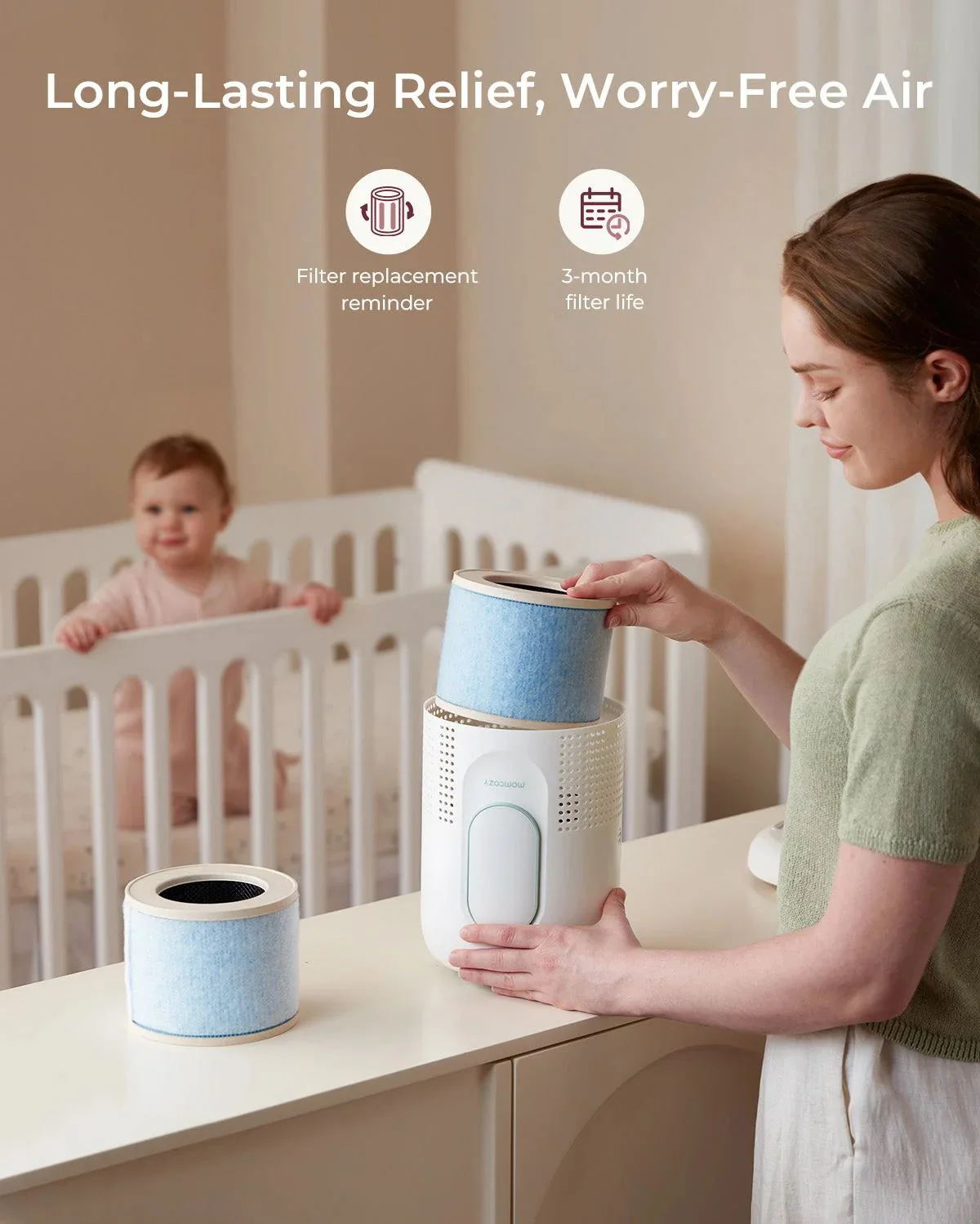 Purificator de aer pentru bebelusi Momcozy CozyBreath foto