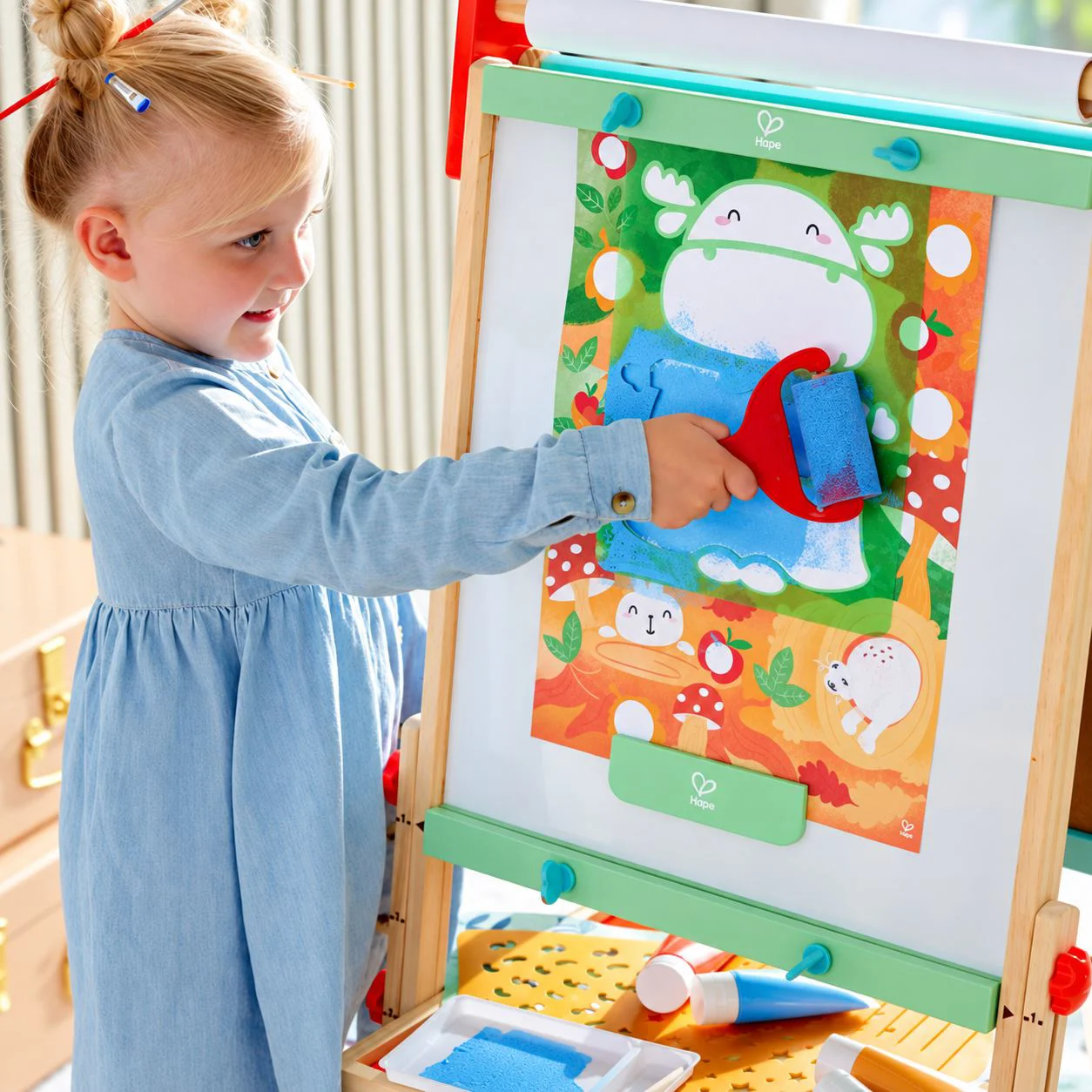 Set de creatie Hape Pictura distractiva cu burete foto