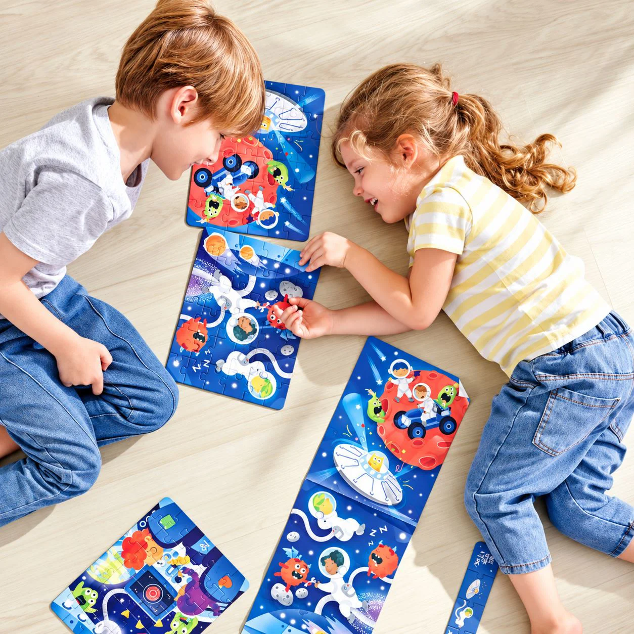 Puzzle 3 in 1 Hape Aventura in spatiu foto