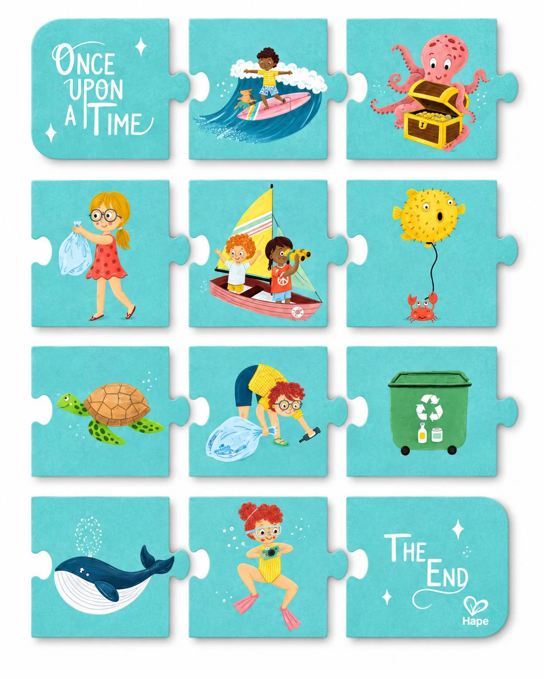 Puzzle 3 in 1 Hape Prietenii oceanului foto
