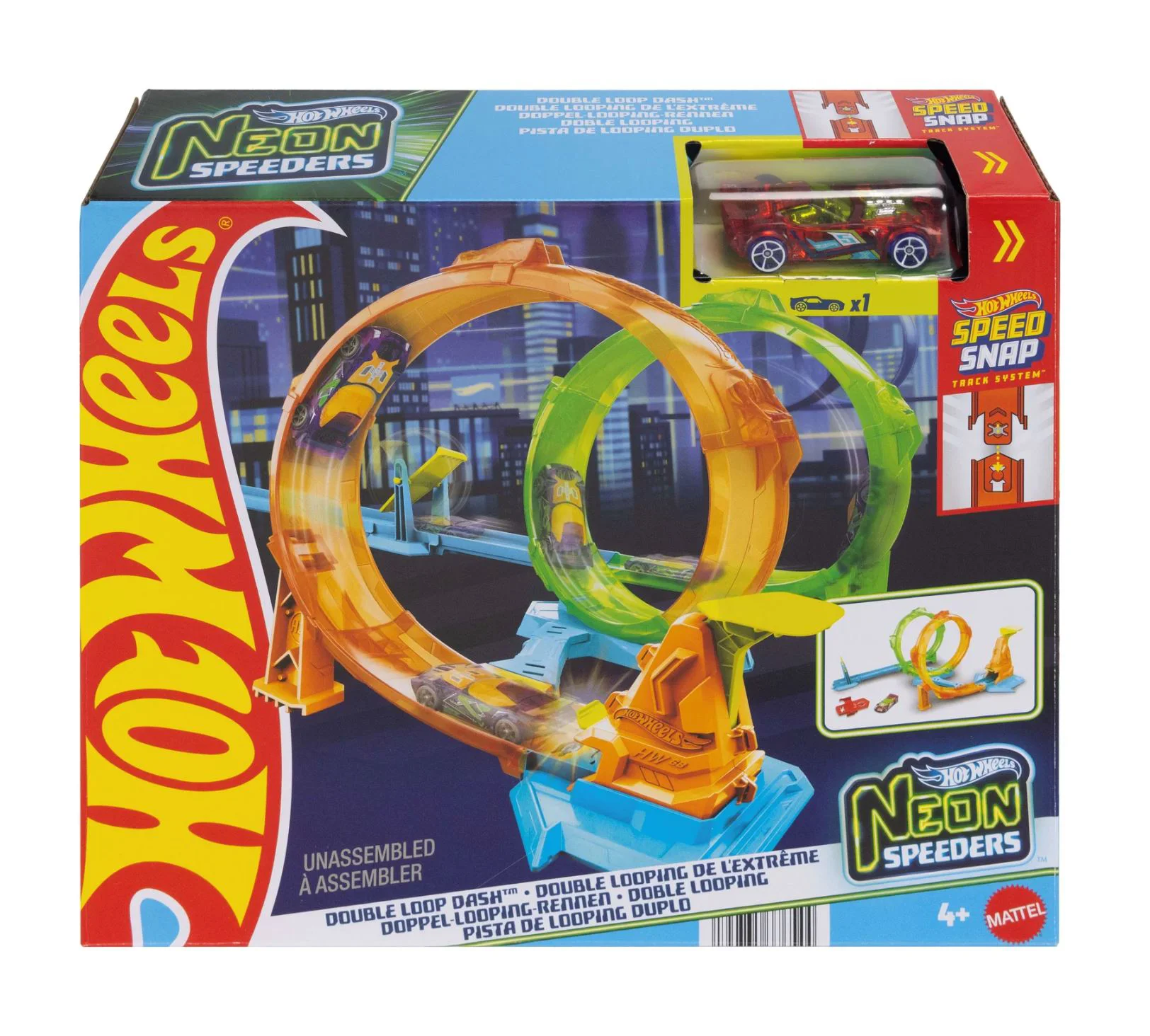 Трасса Hot Wheels Neon Speeders Двойная петля foto
