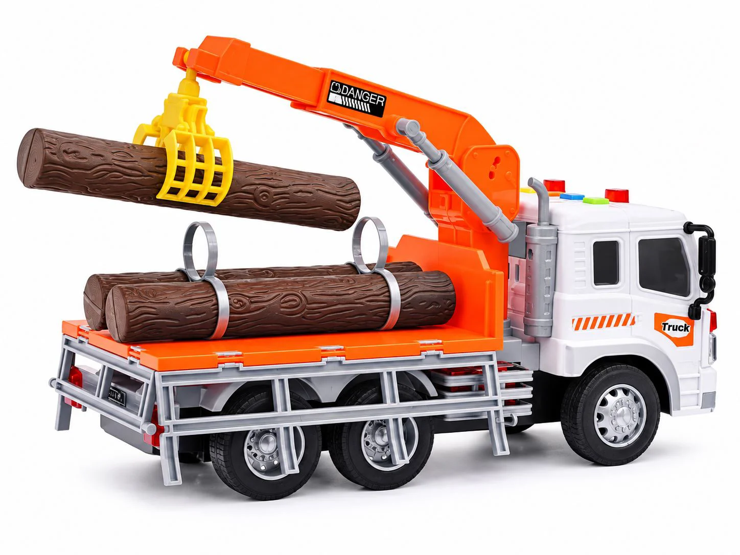 Camion cu busteni Wenyi cu inertie, lumini si sunete 1:16 foto