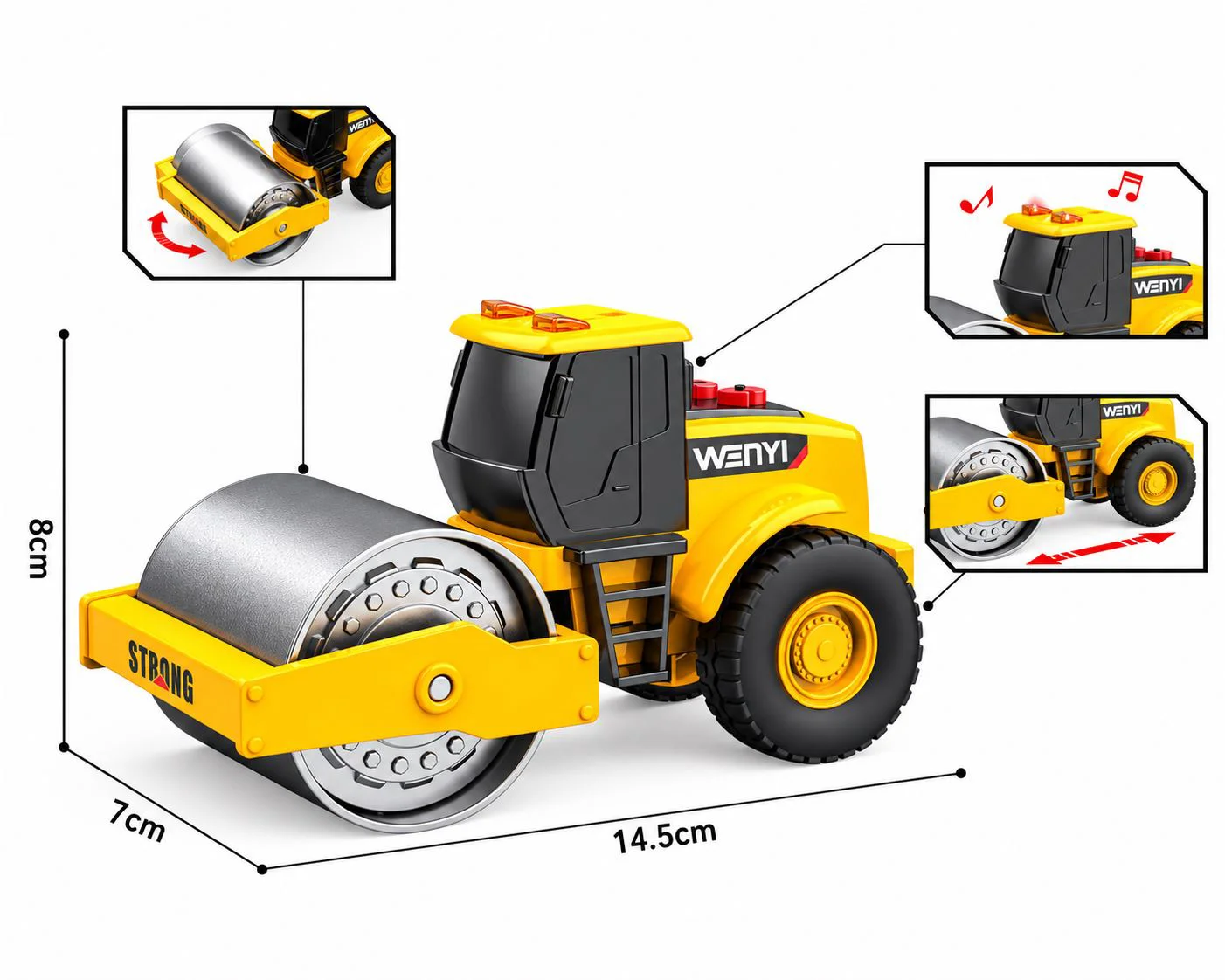 Compactor rutier Wenyi cu frictiune cu lumini si sunete foto