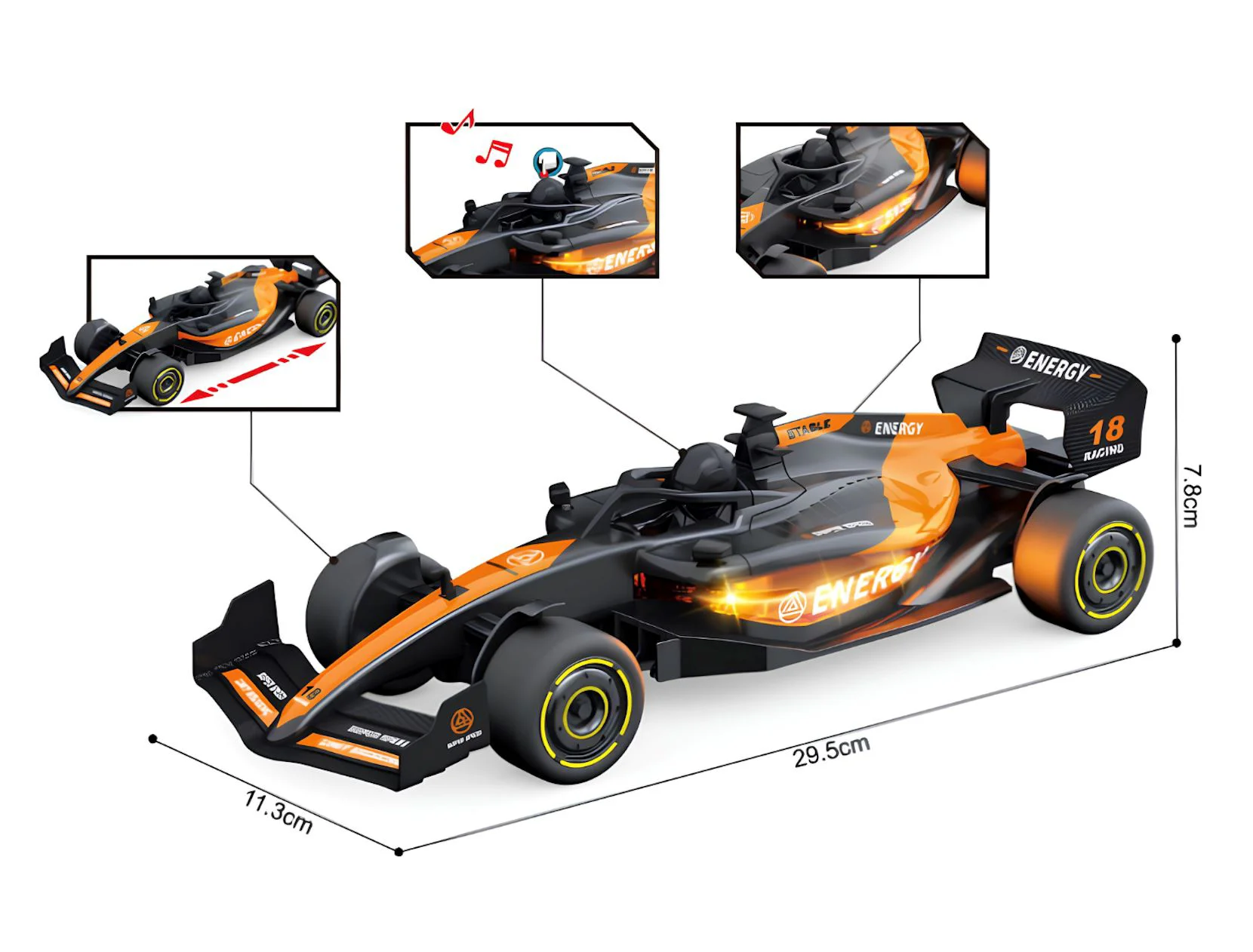 Masina de curse F1 Wenyi cu inertie, lumini si sunete 1:18 foto