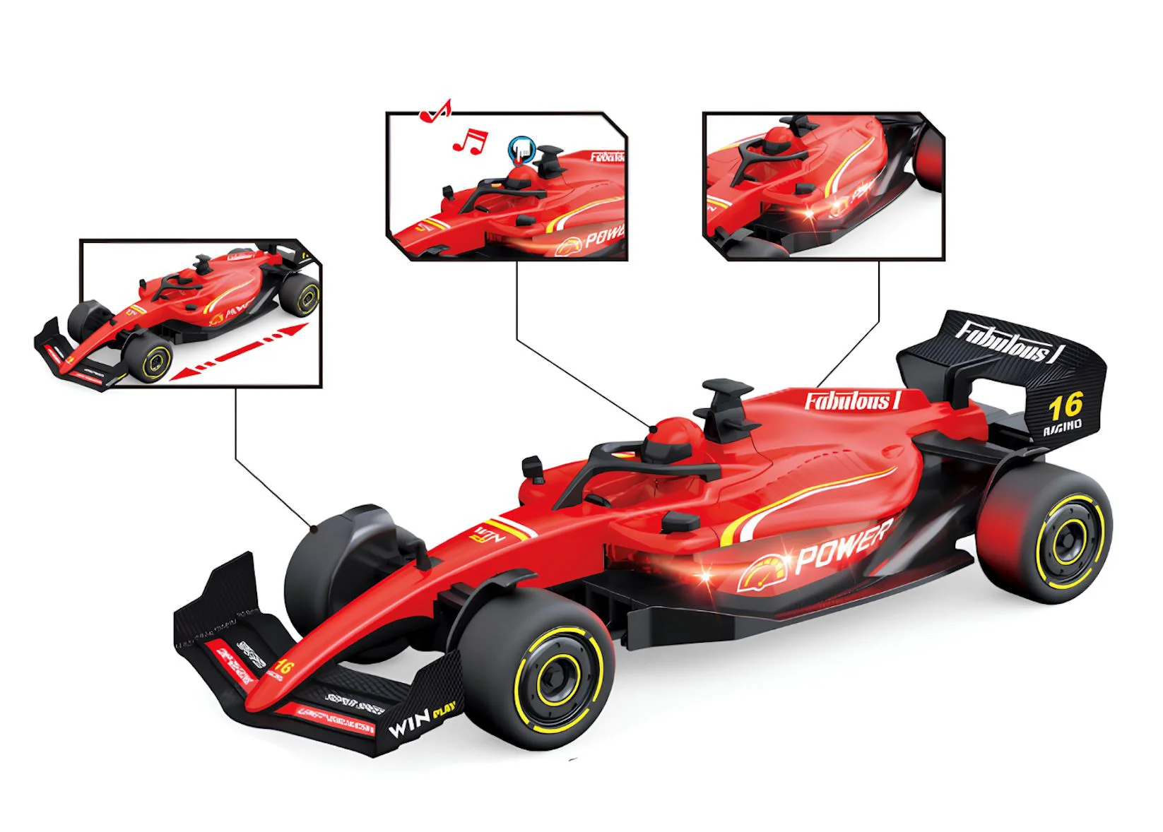 Masina de curse F1 Wenyi cu inertie, lumina si sunete 1:18 foto