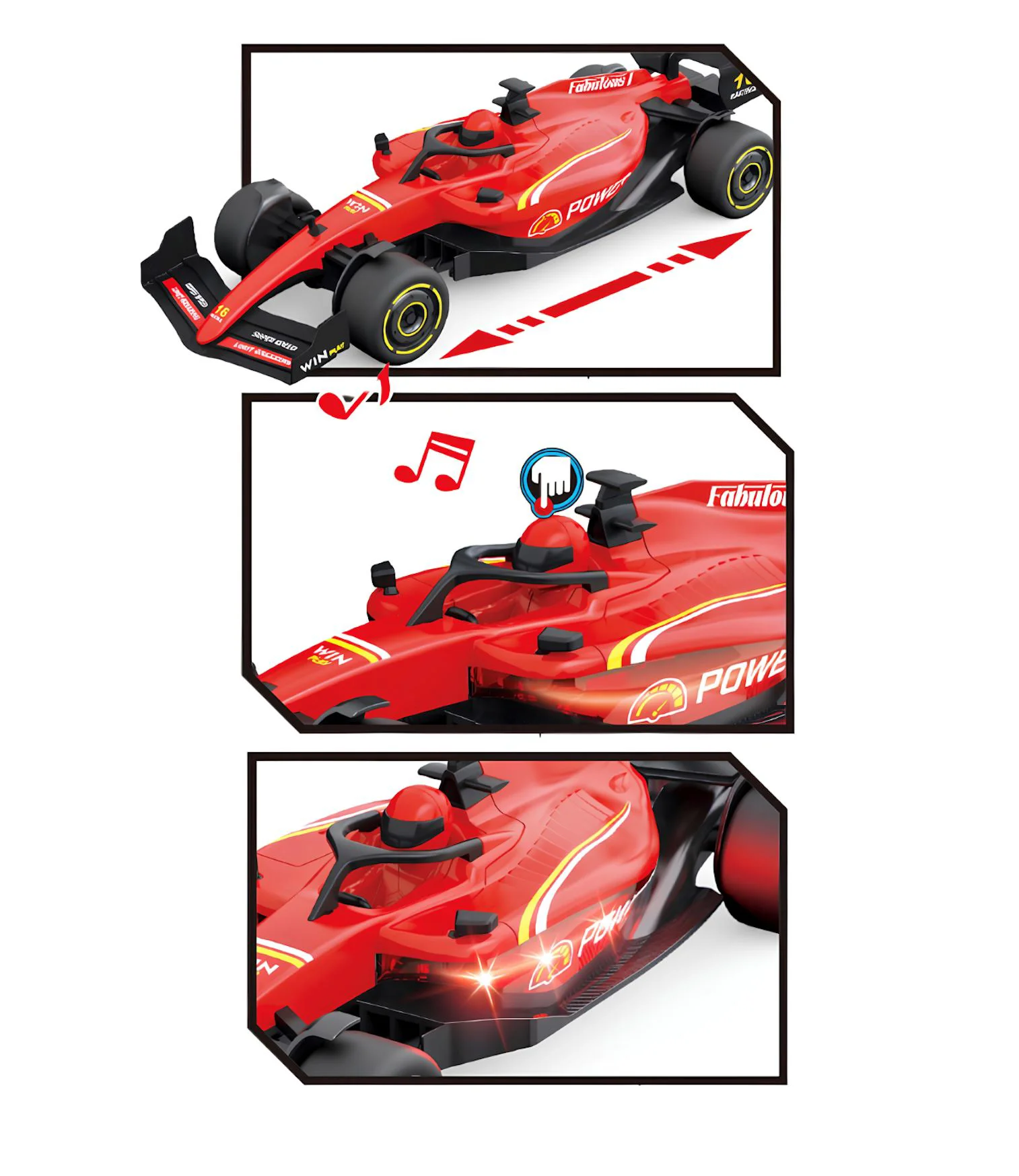 Masina de curse F1 Wenyi cu inertie, lumina si sunete 1:18 foto