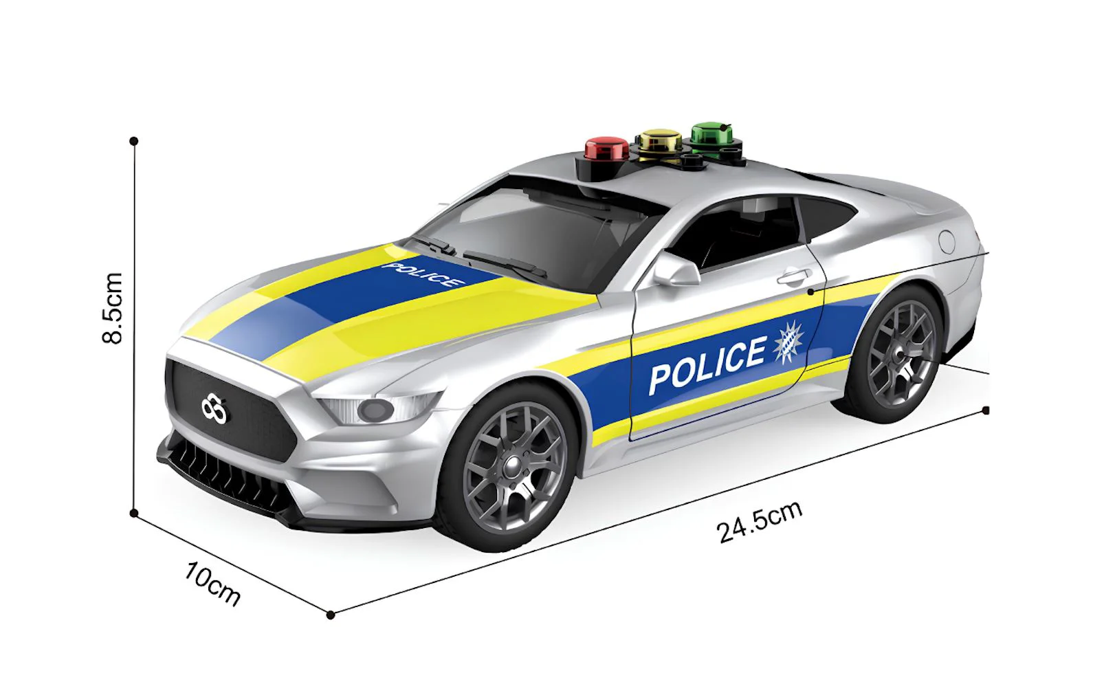 Masina de politie Wenyi cu inertie, lumina si sunet 1:18 foto