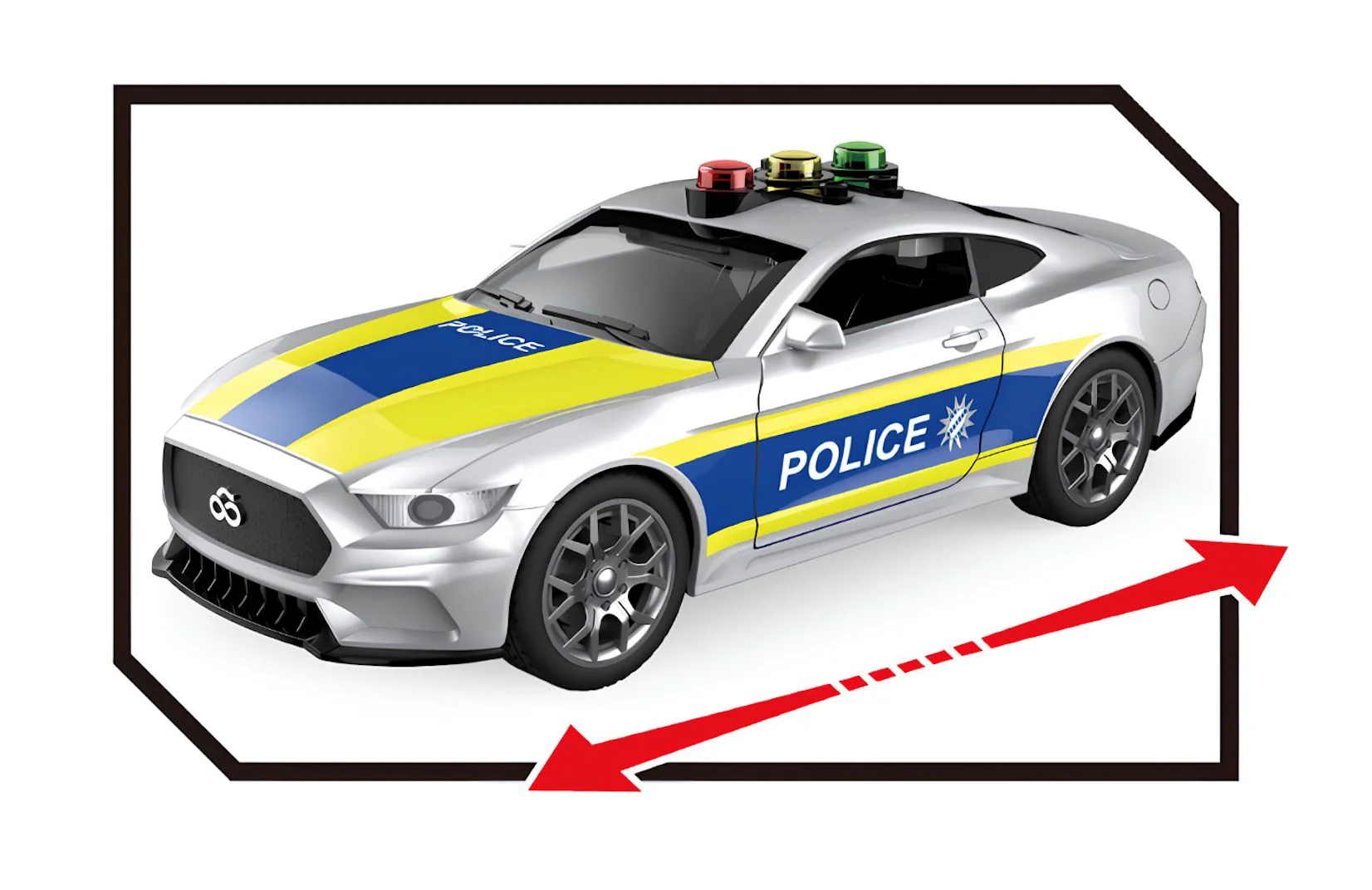 Masina de politie Wenyi cu inertie, lumina si sunet 1:18 foto