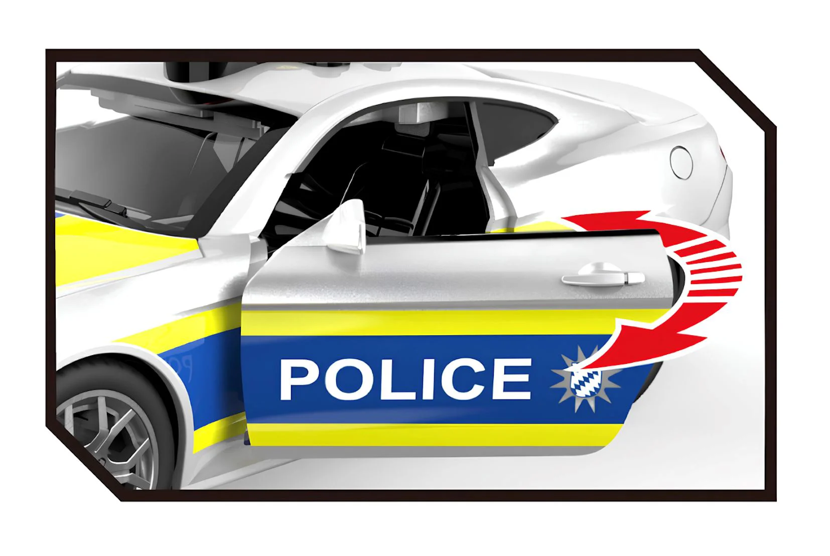 Masina de politie Wenyi cu inertie, lumina si sunet 1:18 foto