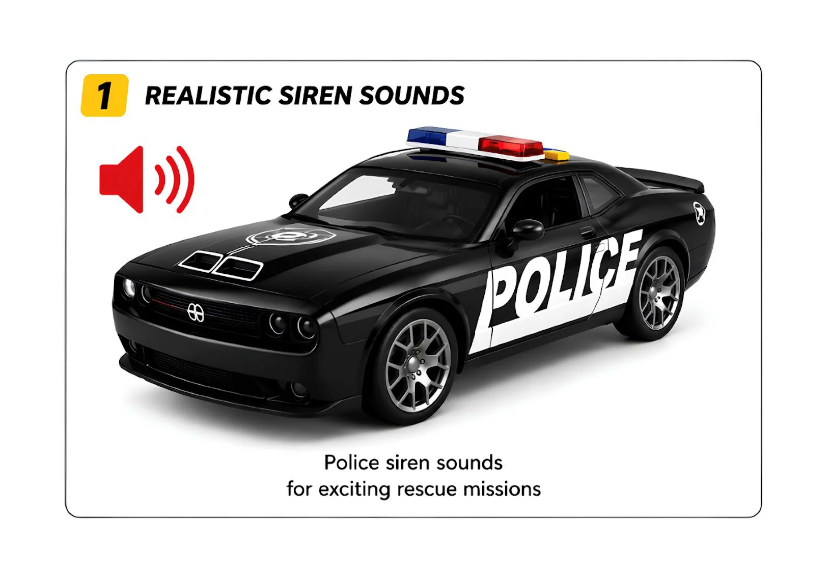 Masina de politie Wenyi cu lumini si sunete 1:18 foto
