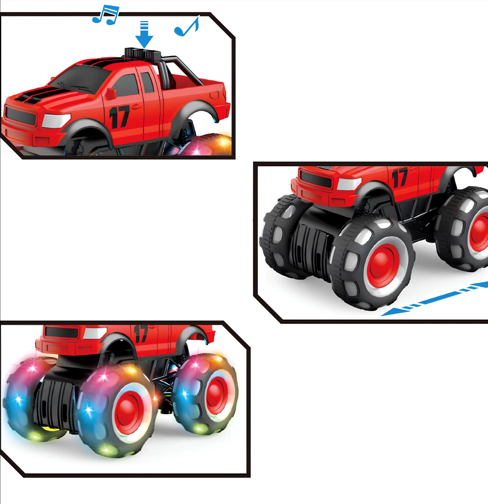 Masina Wenyi Monster Truck cu lumini si sunete 1:32 foto
