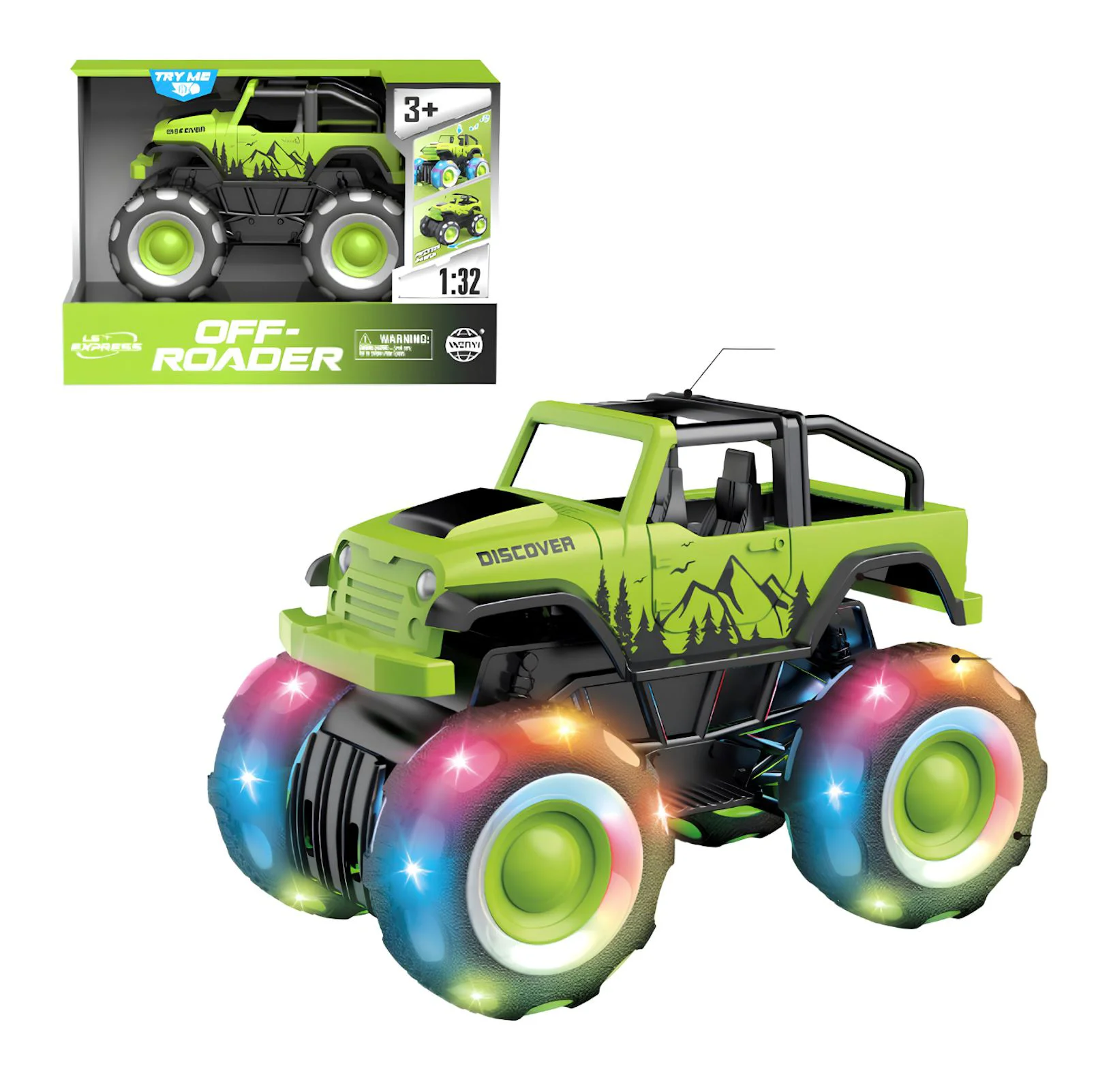 Masina Wenyi Monster Truck cu lumini si sunet 1:32 foto