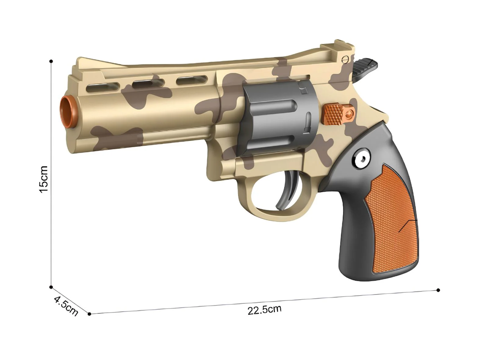Revolver mecanic Wenyi cu gloante moi Galben foto