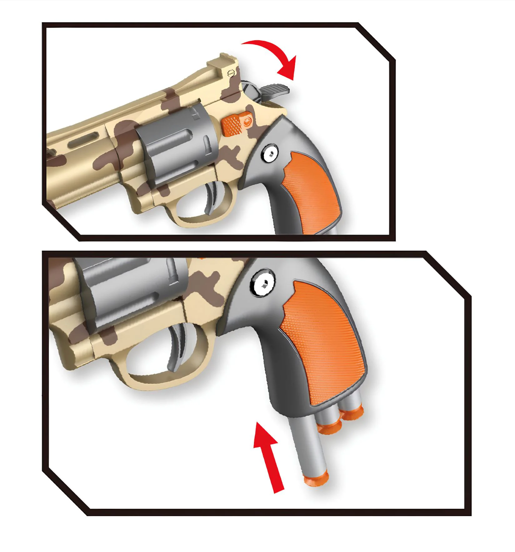 Revolver mecanic Wenyi cu gloante moi Galben foto