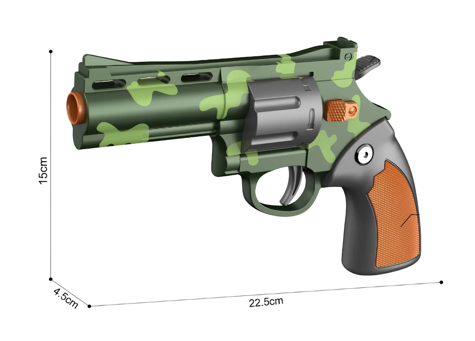 Revolver mecanic Wenyi cu gloante moi Verde foto