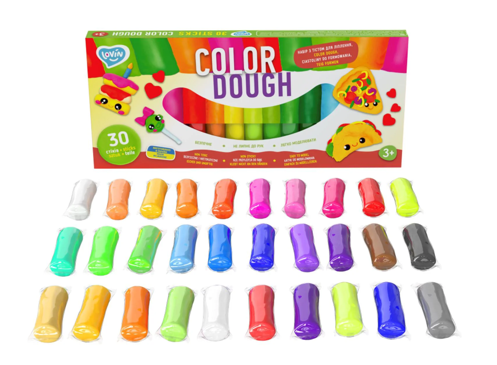 Aluat pentru modelare Okto Play Dough, 30 culori x 15 g foto