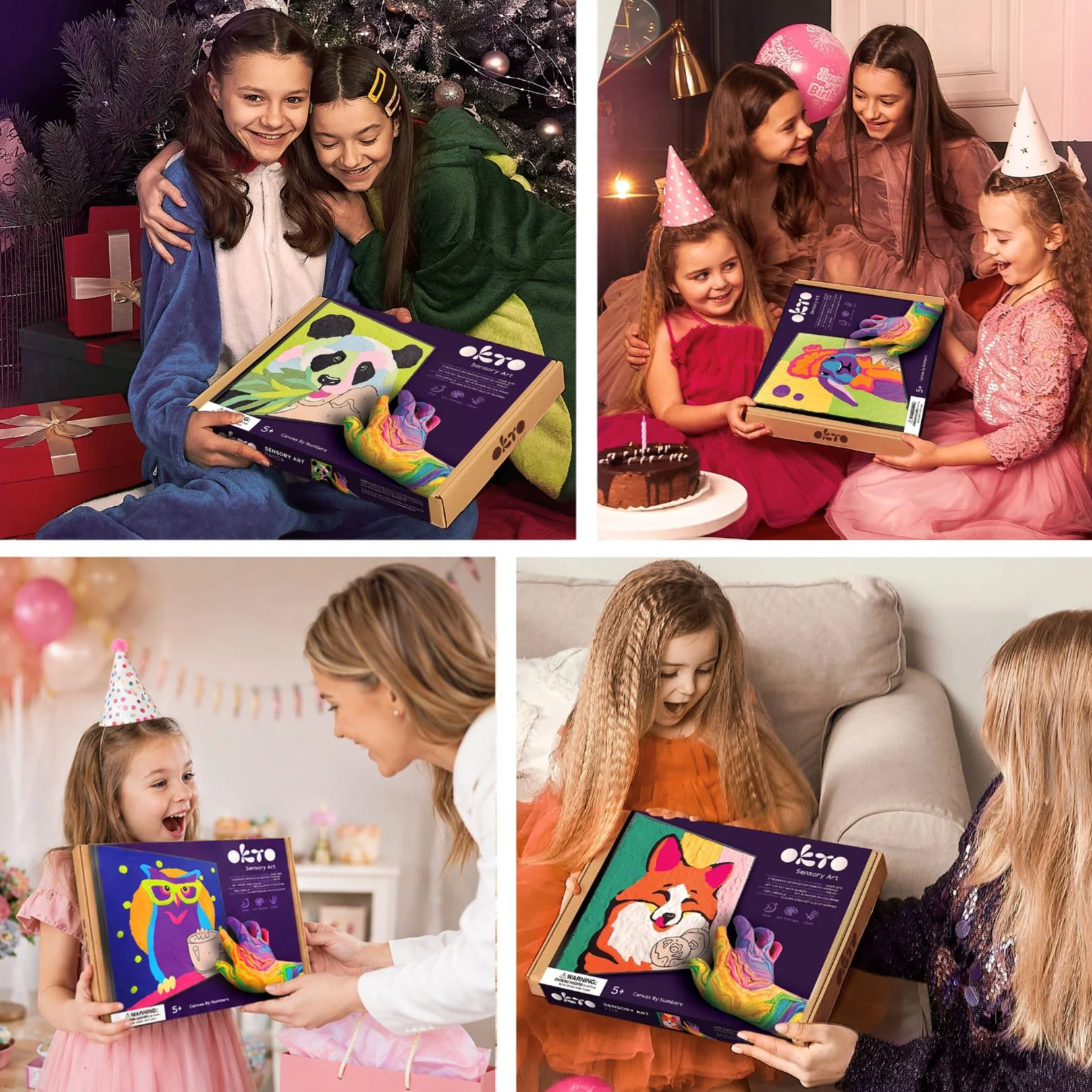 Pictura pe numere 3D cu plastilina aerata Okto Air Clay Bufnita, 29x29 cm foto
