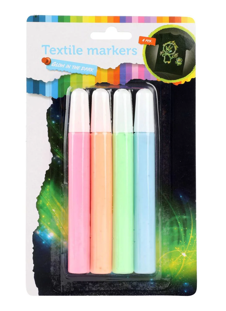 Markere pentru textile Toi Toys fosforescente, 4 buc. foto