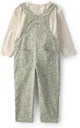 OshKosh Set 2 piese Tiny Flowers - bluza cu maneca lunga si salopeta foto