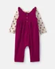Carter's Set 2 piese Maroon - salopeta lunga si bluza foto