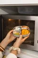 Farfurie cu 3 compartimente din inox Beaba Cotton Candy foto