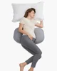 Perna pentru gravide in forma de W Momcozy Grey foto