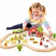 Set de joaca din lemn Tooky Toy Trenul de la ferma foto
