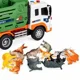 Camion pentru transportarea animalelor Wenyi cu frictiune, lumini si sunete 1:16 foto