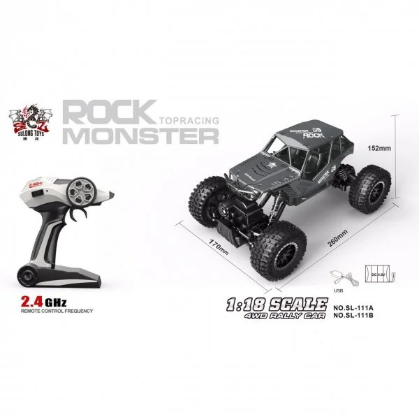 Автомобиль на р/у Sulong Toys Force Rock off-road Crawler, металл, 1:18