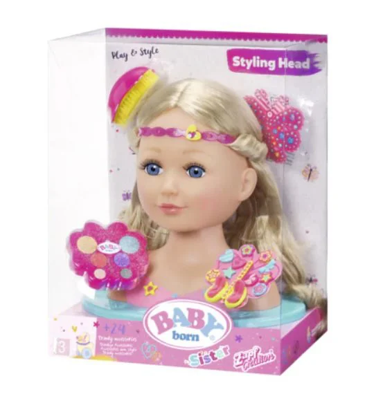 Papusa Manechin Zapf Creation Baby Born Styling head, cu accesorii pentru machiat si coafat