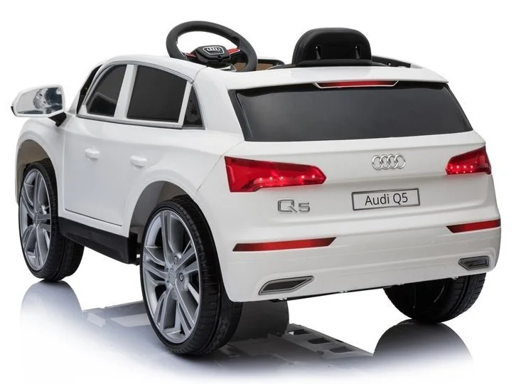 Masina electrica LEANTOYS Audi Q5 culoare alba, cu 2 motoare foto