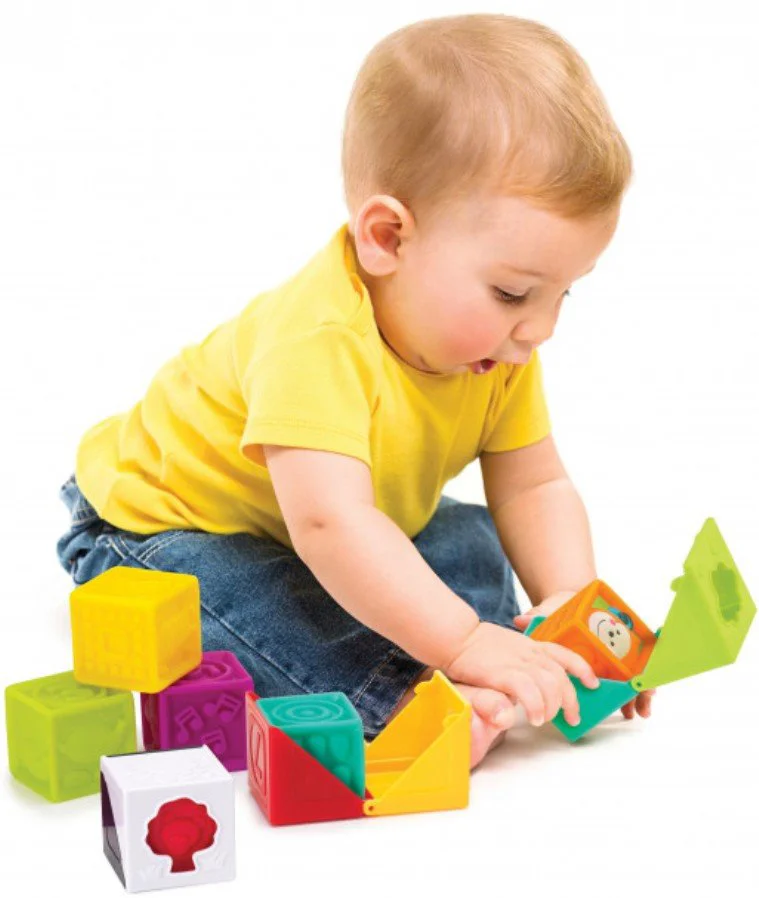 Set de cuburi cu textura Sensory B Kids 9 bucati foto
