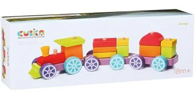 Jucarie din lemn Cubika tren Rainbow Express foto