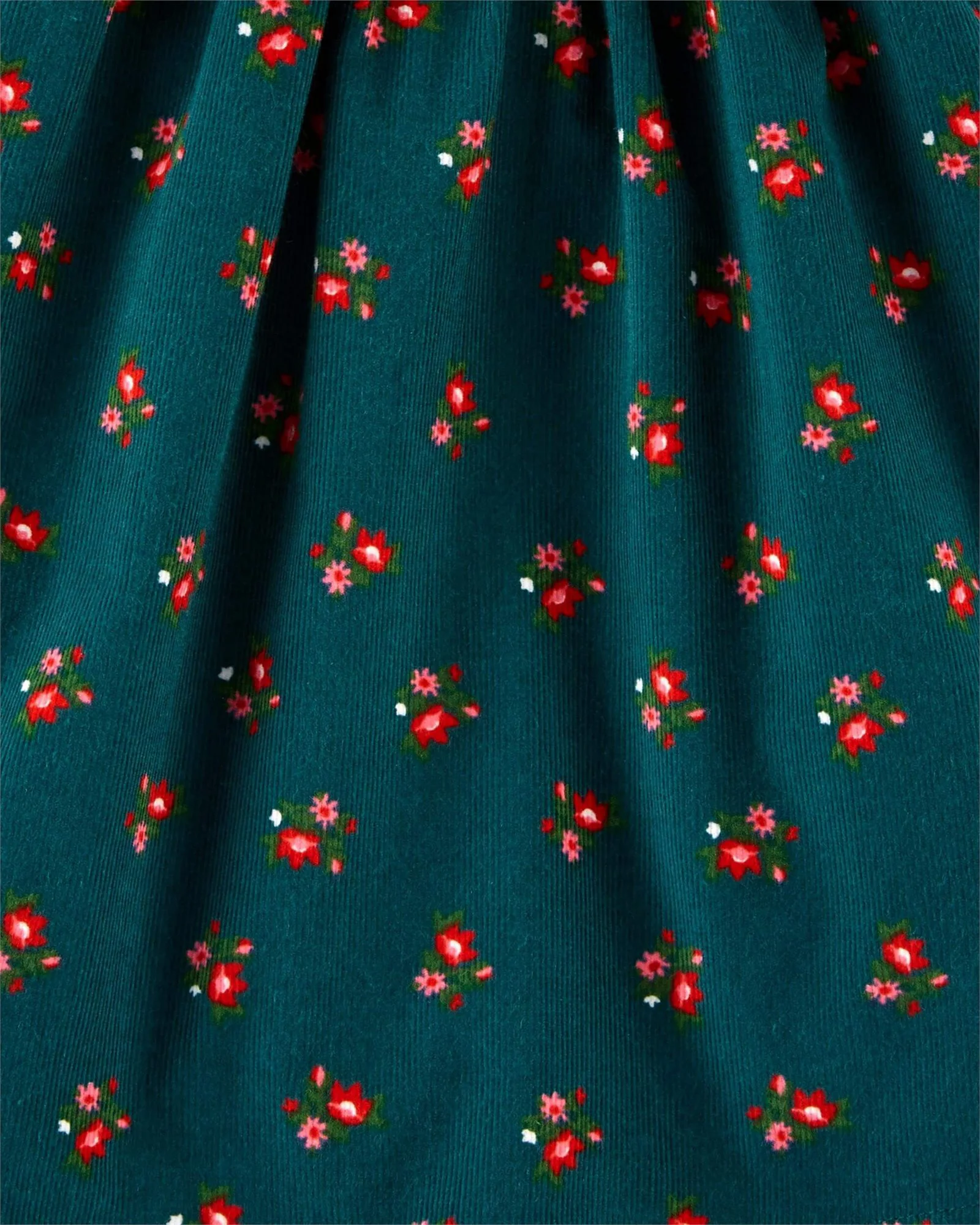 Carter's Rochie de catifea cu volanase si flori foto