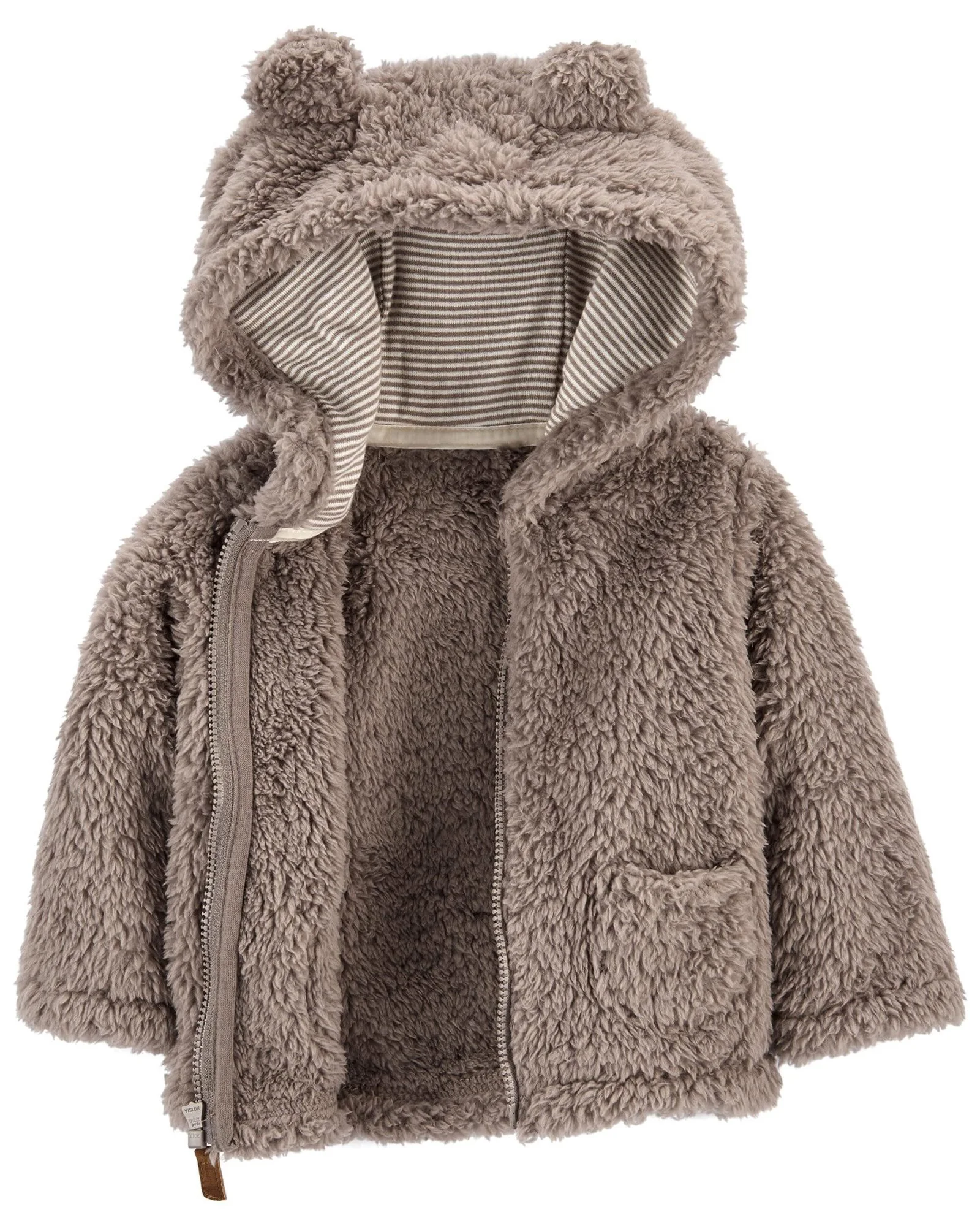 Carter's Cardigan din blanita cu gluga Maro foto